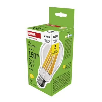 EMOS LED žárovka Filament A70 / E27 / 18 W (150 W) / 2452 lm