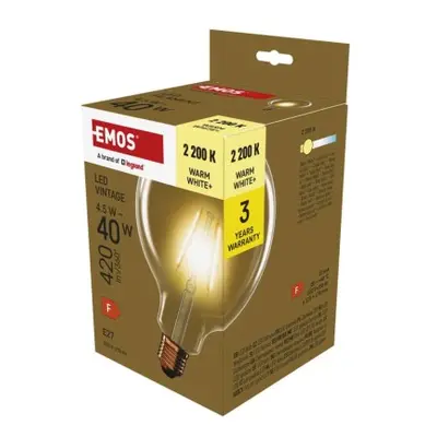 EMOS LED žárovka Vintage G125 / E27 / 4,5 W (40 W) / 420 lm