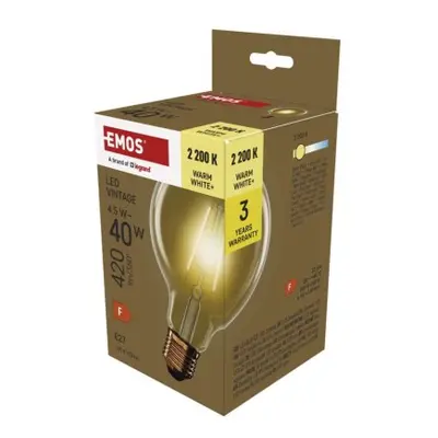 EMOS LED žárovka Vintage G95 / E27 / 4,5 W (40 W) / 420 lm /