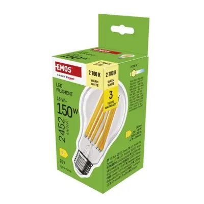 LED žárovka Filament A70 / E27 / 18 W (150 W) / 2452 lm / teplá bílá