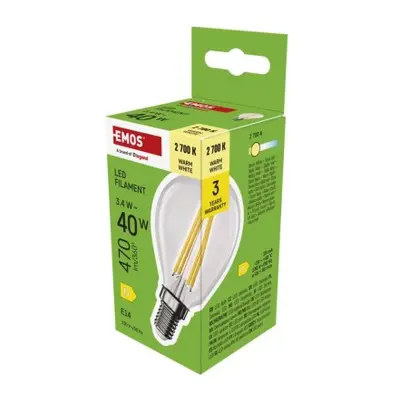 LED žárovka Filament Mini Globe / E14 / 3,4 W (40 W) / 470 lm / teplá bílá