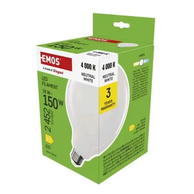 EMOS LED žárovka Filament G125 / E27 / 18 W (150 W) / 2452 l