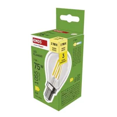 LED žárovka Filament Mini Globe / E14 / 7 W (75 W) / 1055 lm / teplá bílá