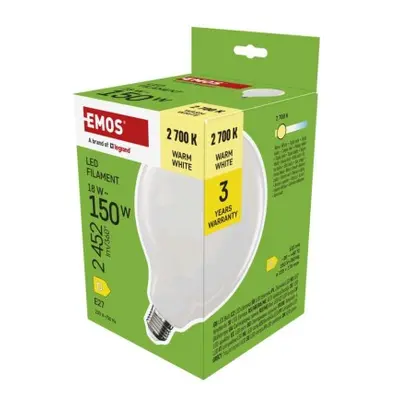 EMOS LED žárovka Filament G125 / E27 / 18 W (150 W) / 2452 l