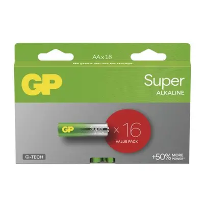 Alkalická baterie GP Super AA (LR6), 16 ks