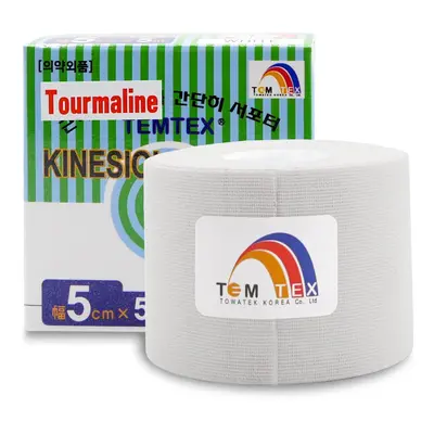 Temtex kinesio tape Tourmaline, bílá tejpovací páska 5cm x 5m