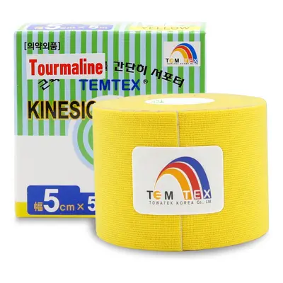 Temtex kinesio tape Tourmaline, žlutá tejpovací páska 5cm x 5m