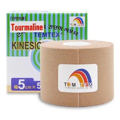 Temtex kinesio tape Tourmaline, béžová tejpovací páska 5cm x 5m