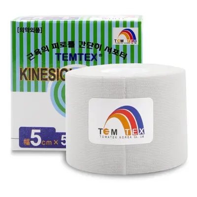 Temtex kinesio tape Classic, bílá tejpovací páska 5cm x 5m