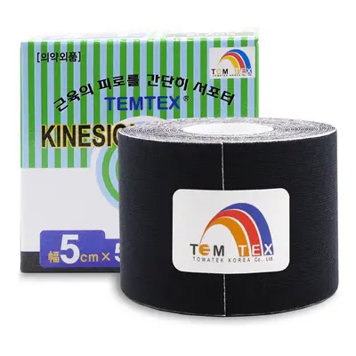 Temtex kinesio tape Classic, černá tejpovací páska 5cm x 5m