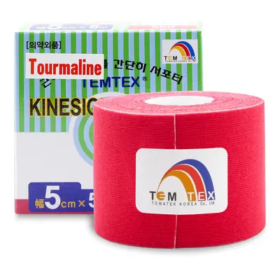 Temtex kinesio tape Tourmaline, červená tejpovací páska 5cm x 5m