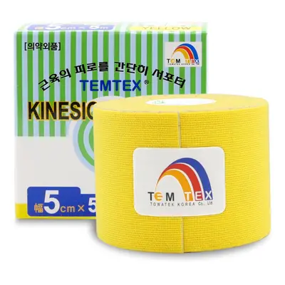 Temtex kinesio tape Classic, žlutá tejpovací páska 5cm x 5m