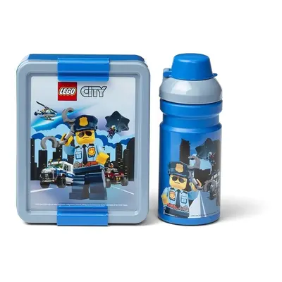 LEGO® City svačinový set (láhev a box) - modrá