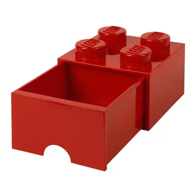 LEGO úložný box 4 s šuplíkem - červená