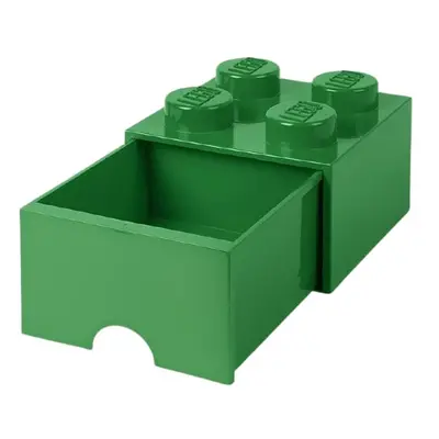 LEGO úložný box 4 s šuplíkem - tmavě zelená