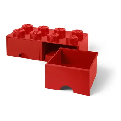 LEGO úložný box 8 s šuplíky - červená