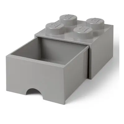 LEGO úložný box 4 s šuplíkem - šedá