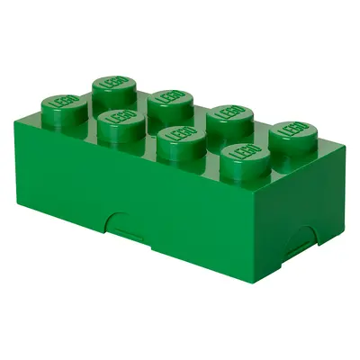 LEGO box na svačinu 100 x 200 x 75 mm - tmavě zelená