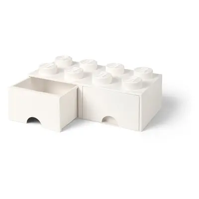 LEGO úložný box 8 s šuplíky - bílá