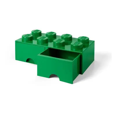 LEGO úložný box 8 s šuplíky - tmavě zelená