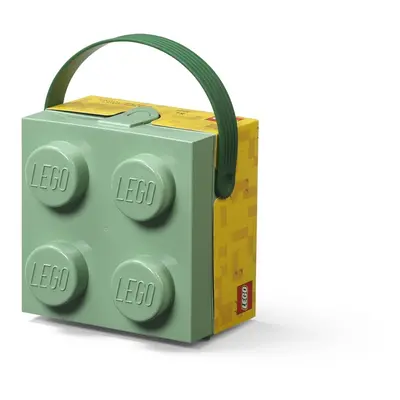 LEGO box s rukojetí - army zelená