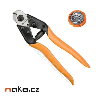 NEO TOOLS nůžky na ocelová lanka a drát 190mm 01-512