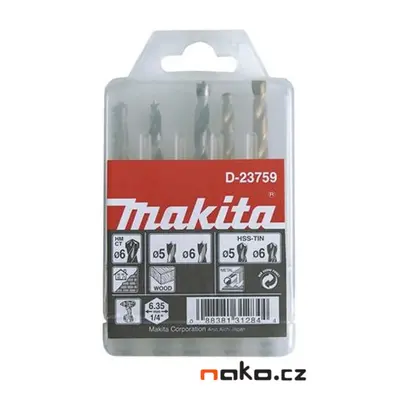 MAKITA D-23759 sada vrtáků s šestihrannou stopkou 1/4" 5 dílů