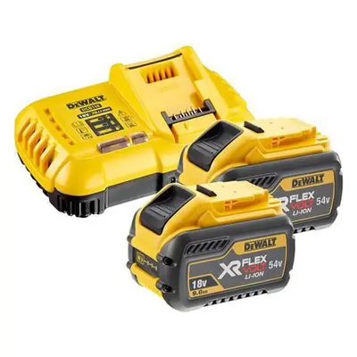 DeWALT DCB118X2 2x akumulátor XR FLEXVOLT 18/54V 2/9Ah LiIon + nabíječka - ORIGINÁL