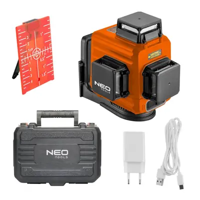 NEO TOOLS 75-104 křížový samonivelační 3D laser 3x 360° 15m s červeným paprskem, LiIon