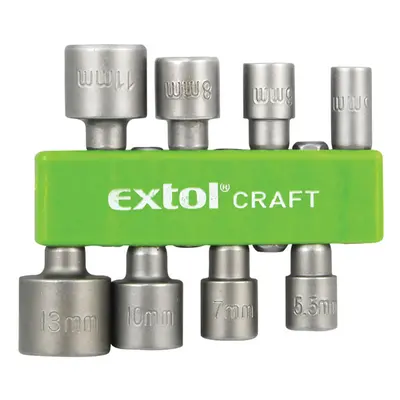 EXTOL CRAFT 10213 sada nástrčných šestihranných hlavic 1/4" 8ks