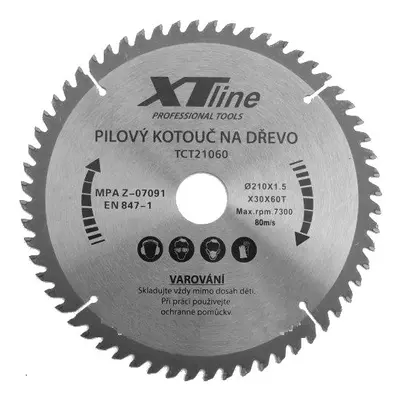 XTline TCT25080 pilový kotouč vidiový 250x2,5x30mm 80Z