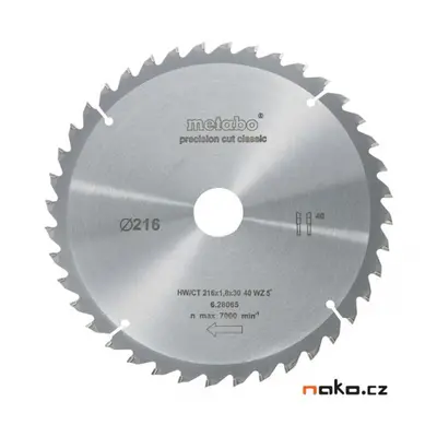 METABO kotouč pilový 216x1,8/1,2x30 40WZ 5° neg. 628065