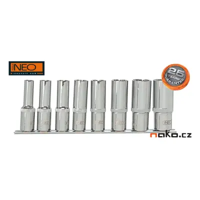 NEO TOOLS sada prodloužených hlavic 1/2" Spline 08-650, 8ks