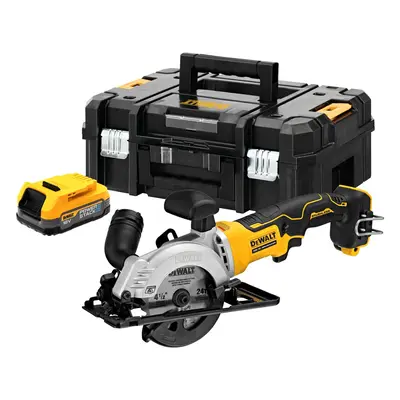 DeWALT DCS571E1T aku bezuhlíková kotoučová pila 115mm XR POWERSTACK LiIon 18V 1x1,7Ah