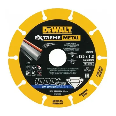 DeWALT DT40252 diamantový kotouč na řezání kovu 125x1,3x22mm EXTREME METAL