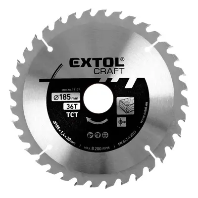 EXTOL CRAFT 19107 kotouč pilový s SK plátky, 185x1,4x30mm, 36Z