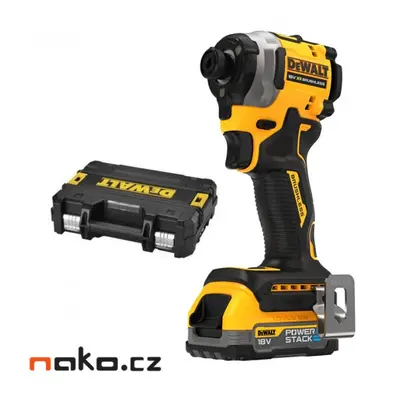 DeWALT DCF850E1T rázový aku utahovák XR POWERSTACK LiIon 18V 1x1,7Ah, včetně nabíječky