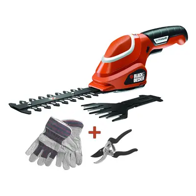 BLACK&DECKER GSL700KIT aku nůžky na trávu a keře 7,2V Lion + rukavice a nůžky