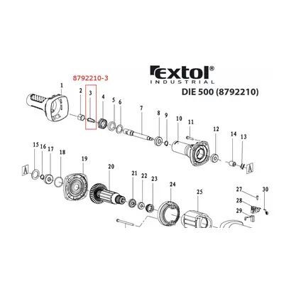 EXTOL INDUSTRIAL 8792210-3 kleština 6.36mm sklíčidlo)