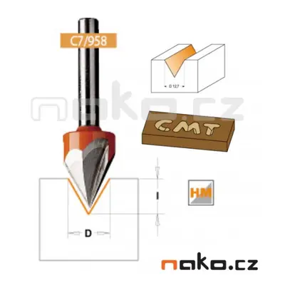 CMT C75800111 fréza na V-drážku 60° D12,7 S6