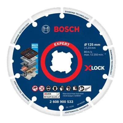 BOSCH diamantový řezný kotouč na ocel 125x22,2mm X-LOCK, 2608900533