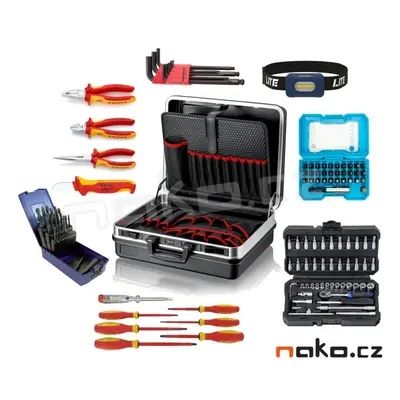 Kufr KNIPEX vybavený se sadou nářadí pro elektrikáře 002105ELEKTR.09 BASIC ELEKTRO