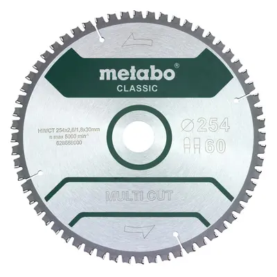 METABO pilový kotouč 254x2,6/1,8x30mm MULTI CUT - CLASSIC 60Z trapéz 5°neg. 628285