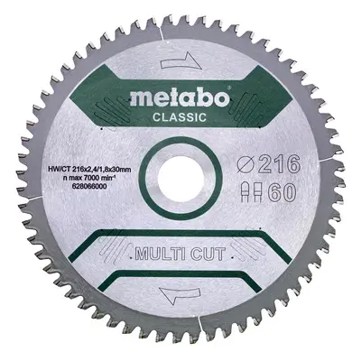 METABO pilový kotouč 216x2,4/1,8x30mm MULTI CUT - CLASSIC 60Z trapéz 5°neg. 628066