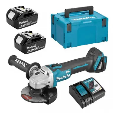 MAKITA DGA506RTJ aku úhlová bruska 125mm 18V LiIon 2x 5Ah s bezuhlíkovým motorem