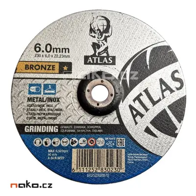 ATLAS 230x6.0 A24R-BF27 brusný kotouč na ocel a nerez 66252828870