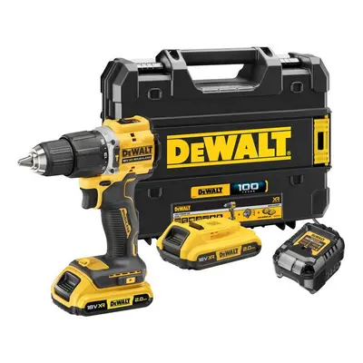 DeWALT DCD100YD2T bezuhlíková příklepová aku vrtačka 18V XR LiIon 2x2Ah k výročí 100 let