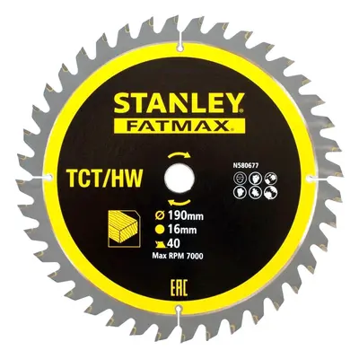 STANLEY FATMAX STA13365 vidiový pilový kotouč TCT/HM 190x16mm 40Z