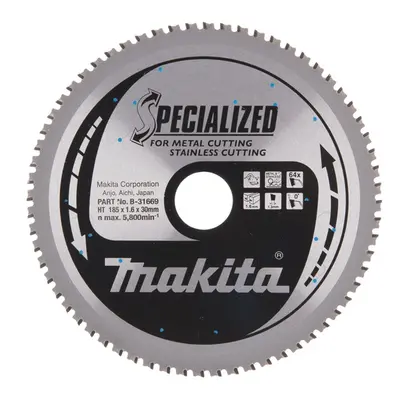 MAKITA B-31669 pilový kotouč 185x30 64Z kov nerez =new B-33984