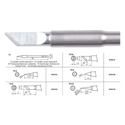 EXTOL INDUSTRIAL 8794511E hrot pájecí T9-K - 4,7x2x15mm